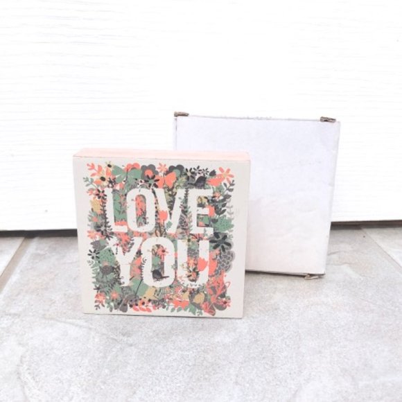 NEW Vintage Style Love You Flower Canvas Gift Decoration - Picture 1 of 5